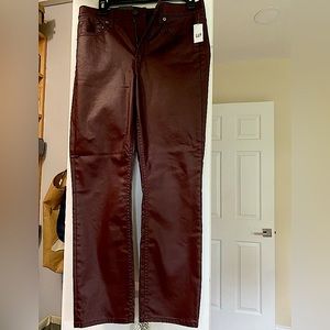 GAP Shine Pants - Vintage Slim, Maroon Size 6 NWT
